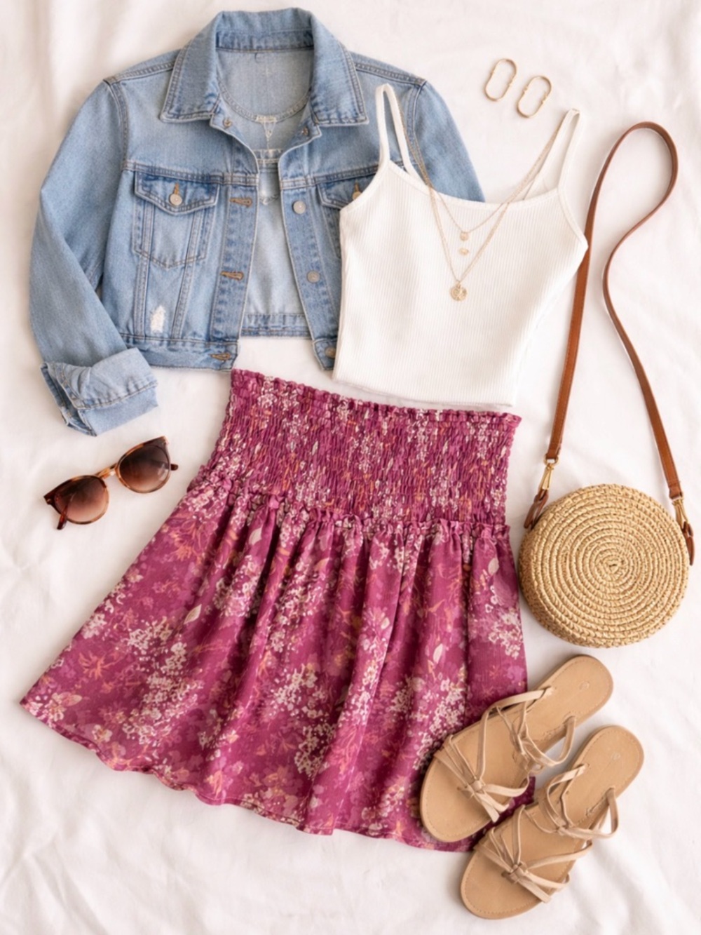 Ultra Pink Floral Short Skirt Lined Large